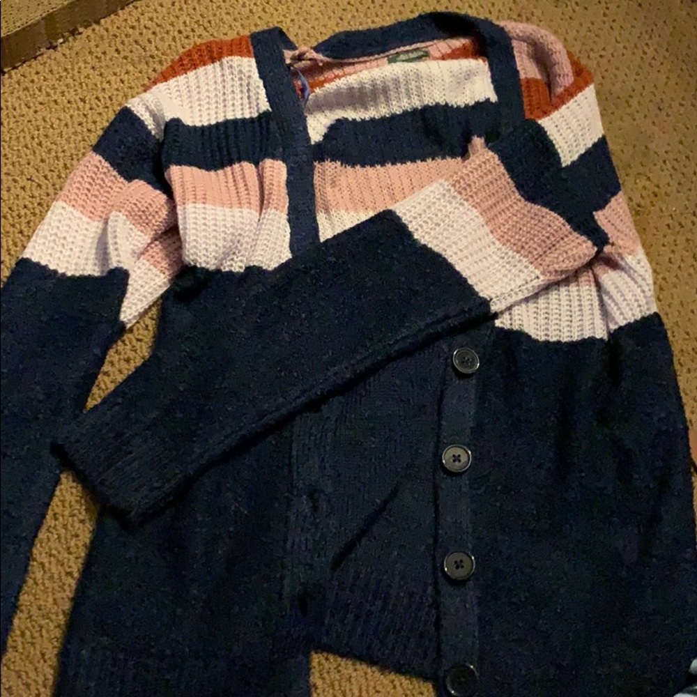 striped sweater cardigan